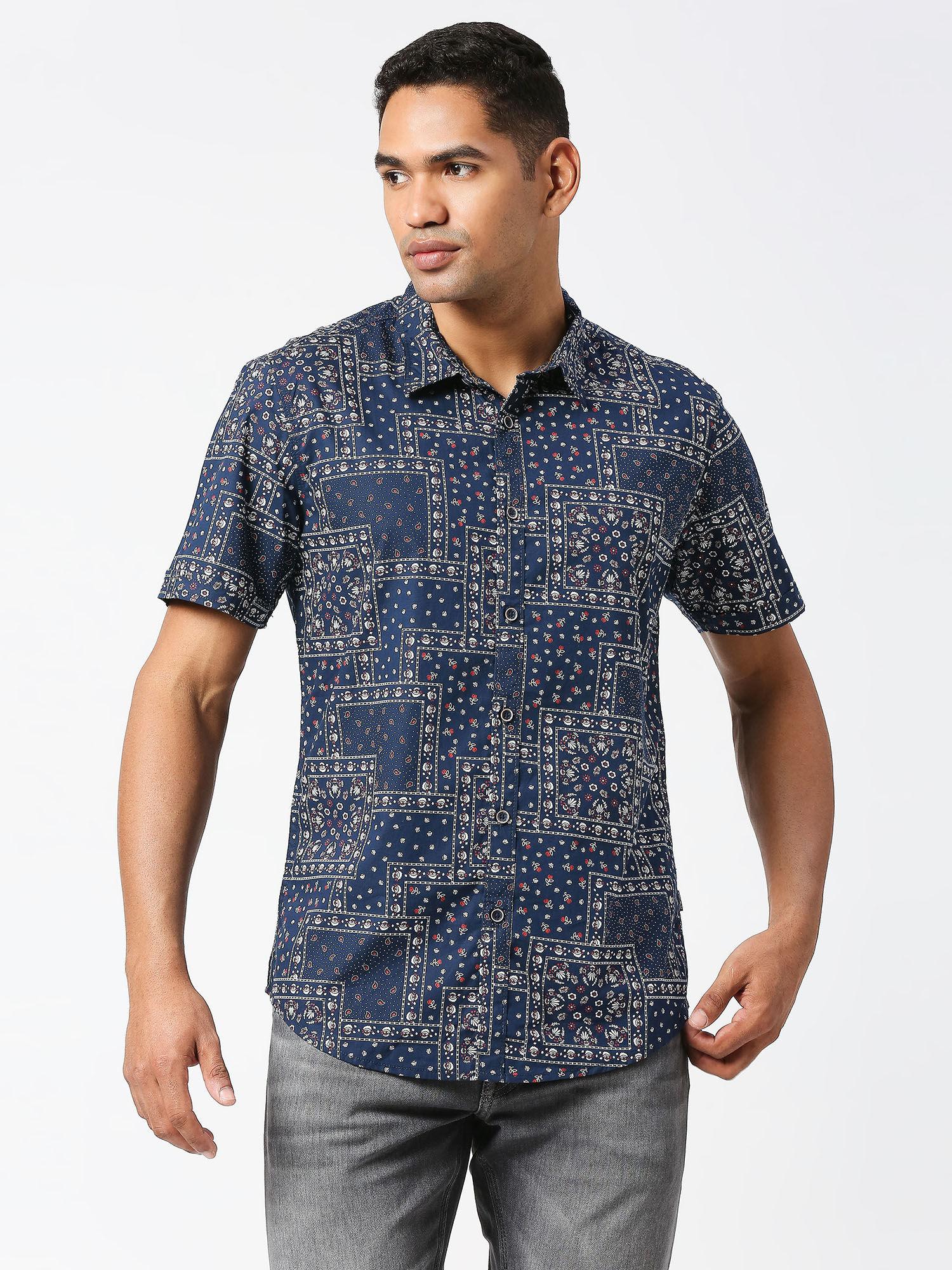 blitz half sleeves bandana print casual shirt