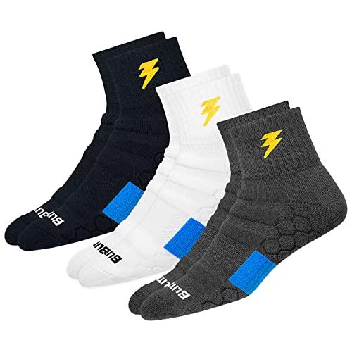 blitzsox men's ankle length cotton blend socks (pack of 3) (blitz-multi-7-11_multicolour)