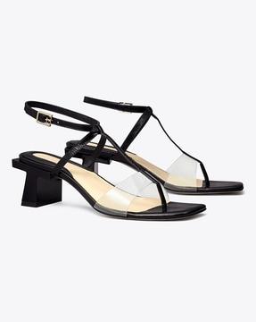 block t-heel strappy heeled sandals