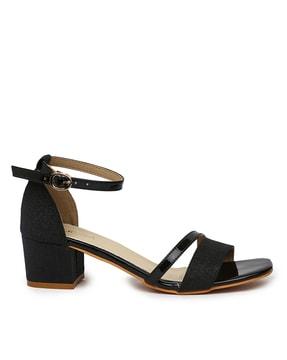 block heeled sandals with ankle strap