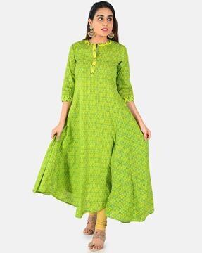 block print 3/4th sleeves kurta