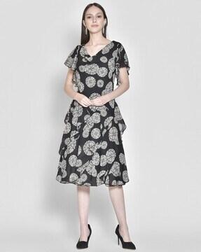 block print a-line dress