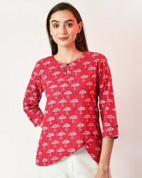 block print a-line tunic