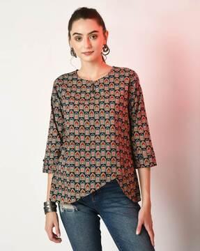 block print a-line tunic