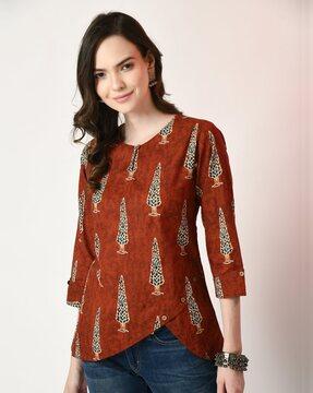 block print a-line tunic