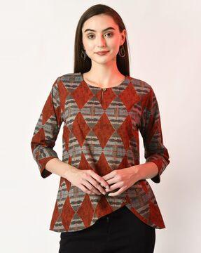 block print a-line tunic