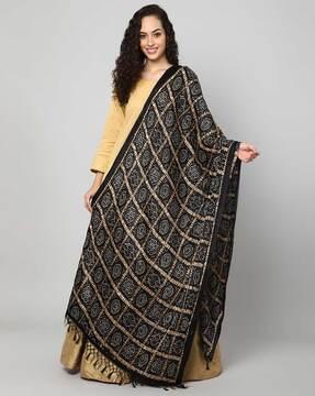 block print bandhej dupatta