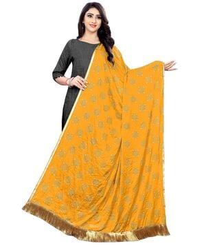 block print chiffon dupatta