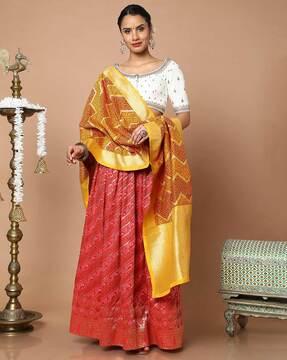 block print dupatta