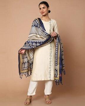 block print dupatta