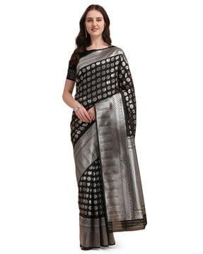 block-print kanchipuram silk saree