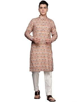 block print kurta with slip pockets