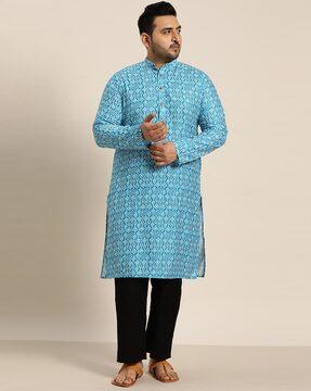 block print long kurta