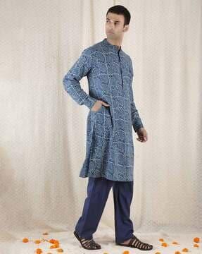 block print long kurta