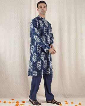 block print long kurta