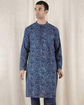 block print long kurta