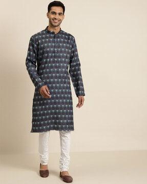 block print long kurta