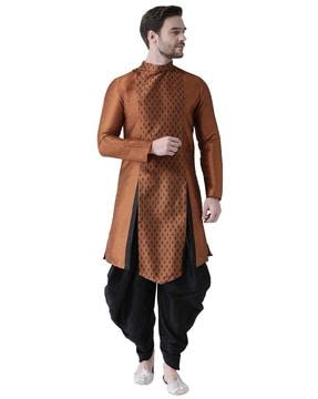 block print long sherwani kurta