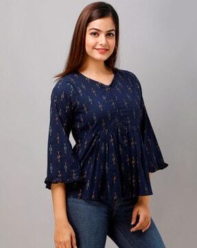 block print peplum top