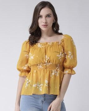 block print relaxed fit top