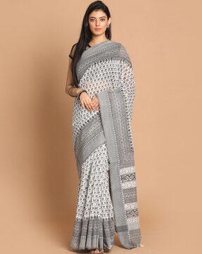 block print saree