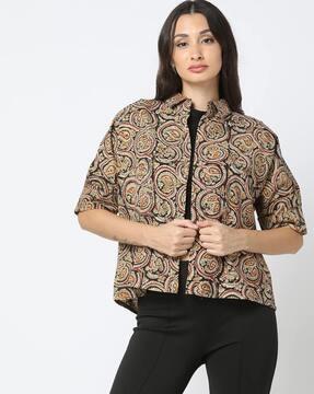 block print shirter top