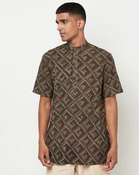 block print short kurta