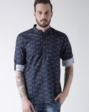 block print short kurta