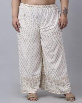 block print single-pleated palazzos