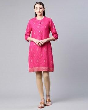 block print straight kurta