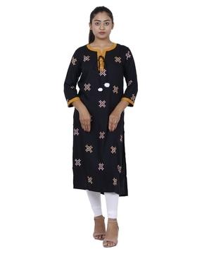 block print straight kurta