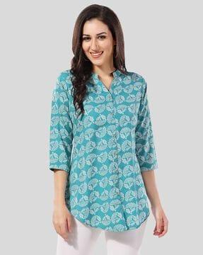 block print straight kurti