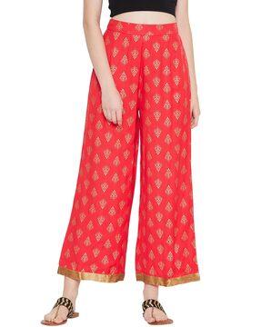 block print wide leg palazzos