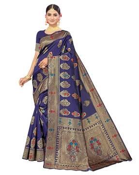 block printed saree with zari border