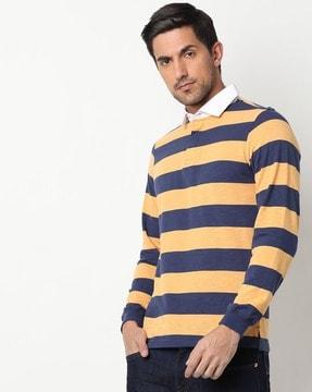 block striped polo t-shirt