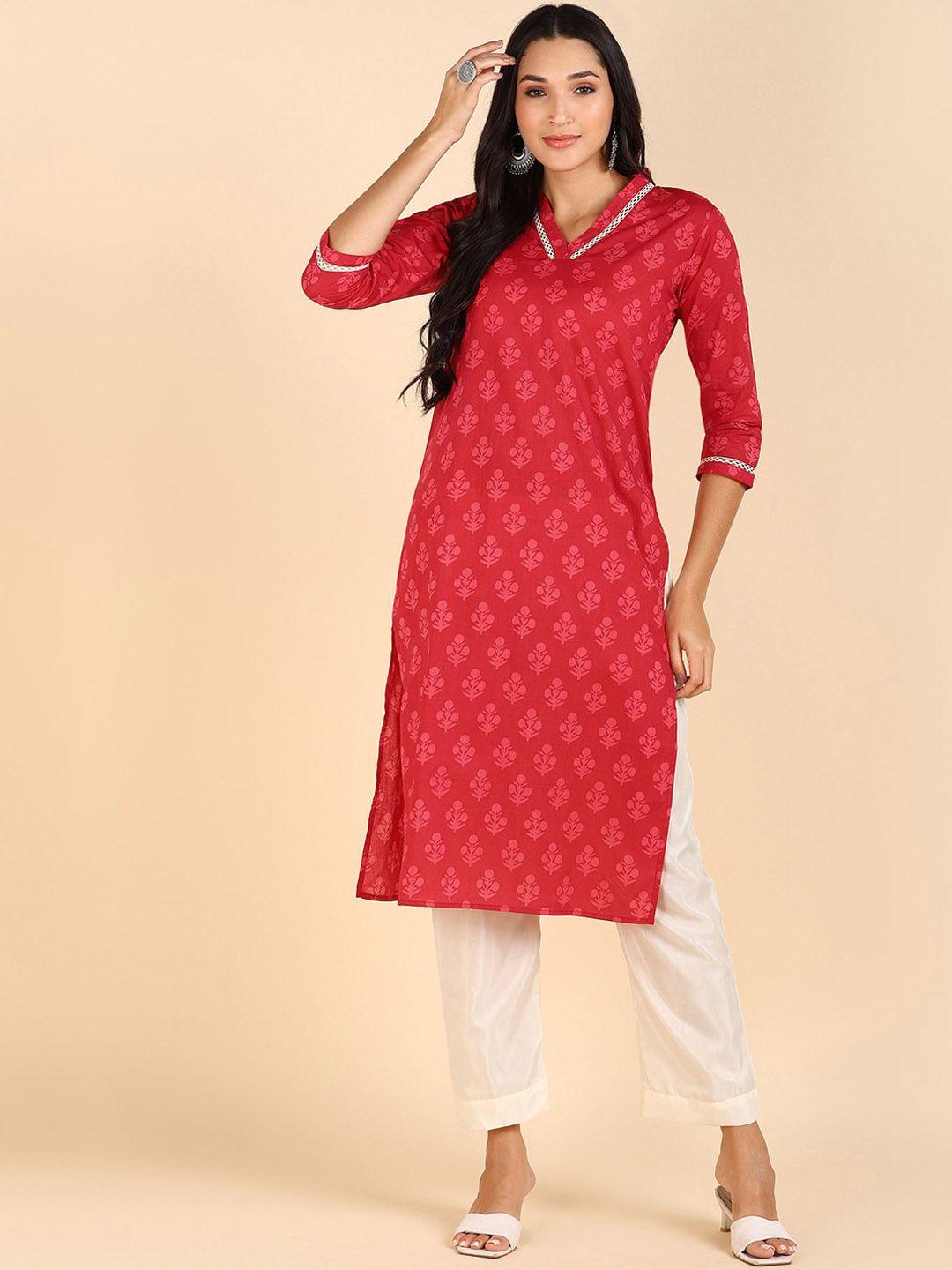 blocks of india ethnic motifs printed regular pure cotton kurta