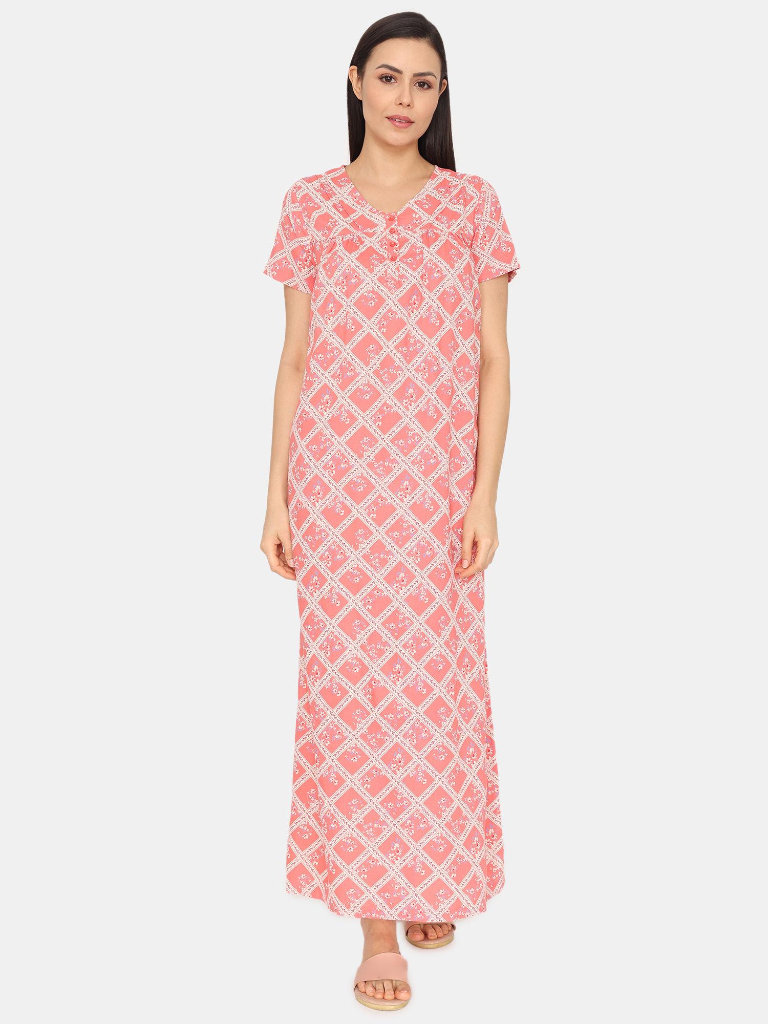 bloom hive woven full length nightdress - lantana