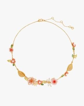 bloom in color scatter brass necklace