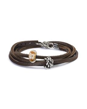 blooming leather bracelet