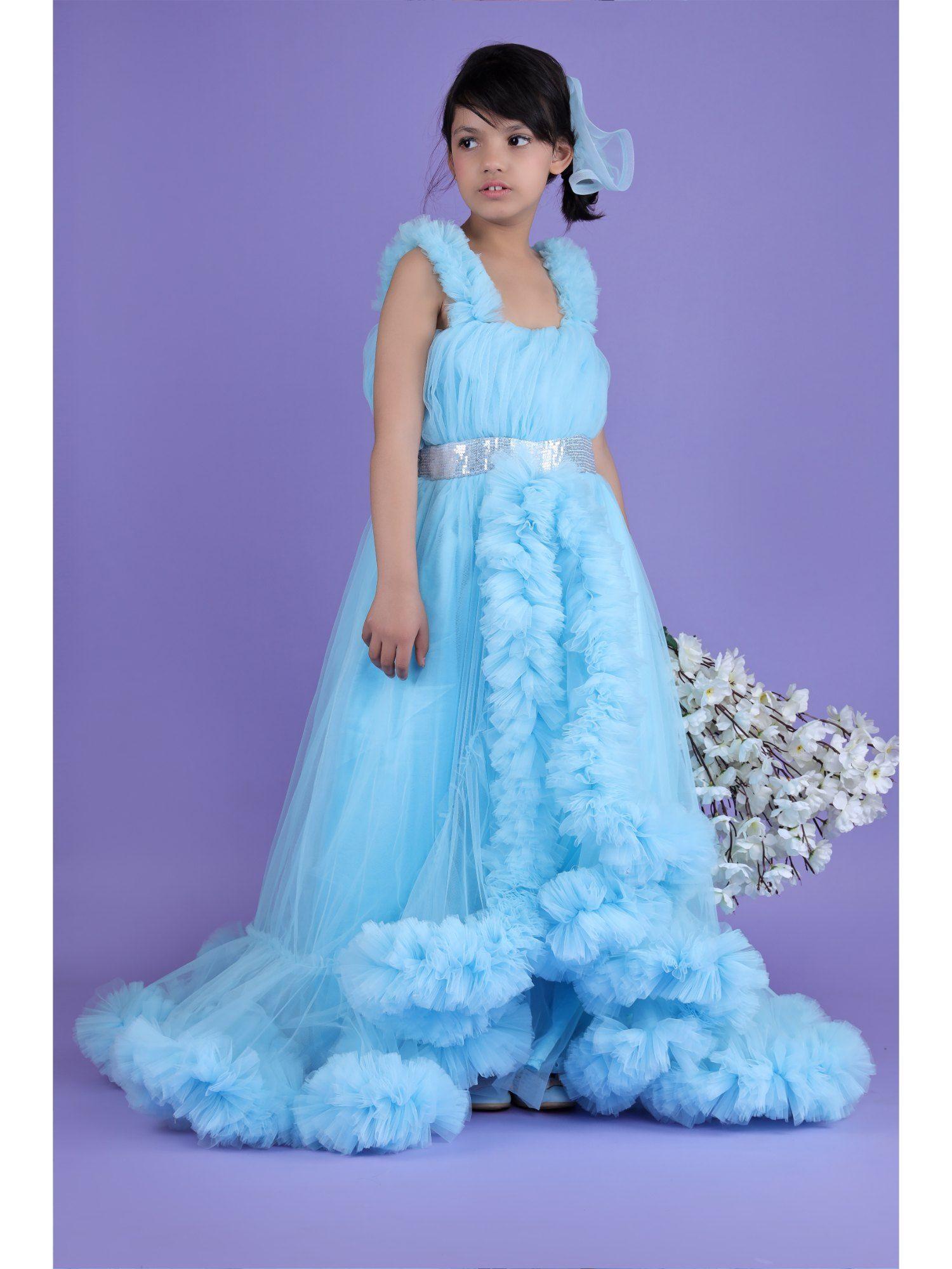 blooming sky luxury gown blue