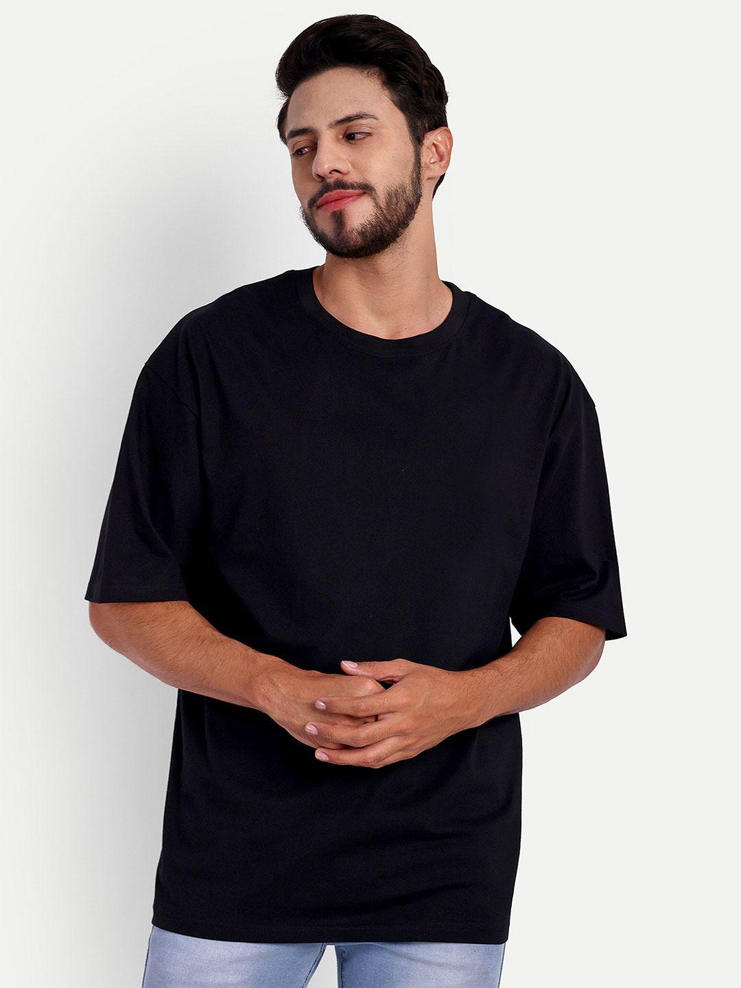 bloopers store men black drop-shoulder sleeves pockets loose t-shirt