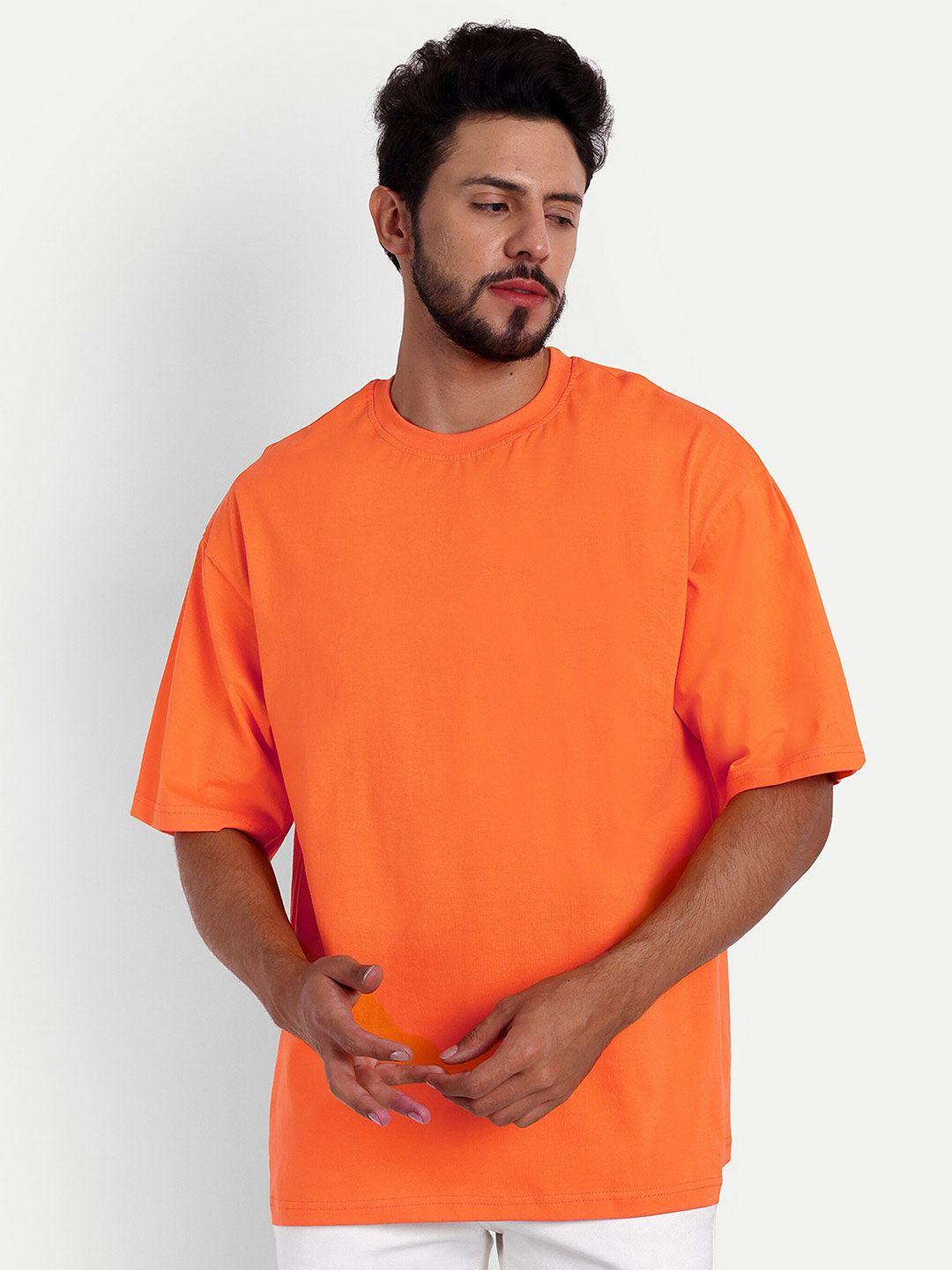 bloopers store men orange v-neck pockets loose t-shirt
