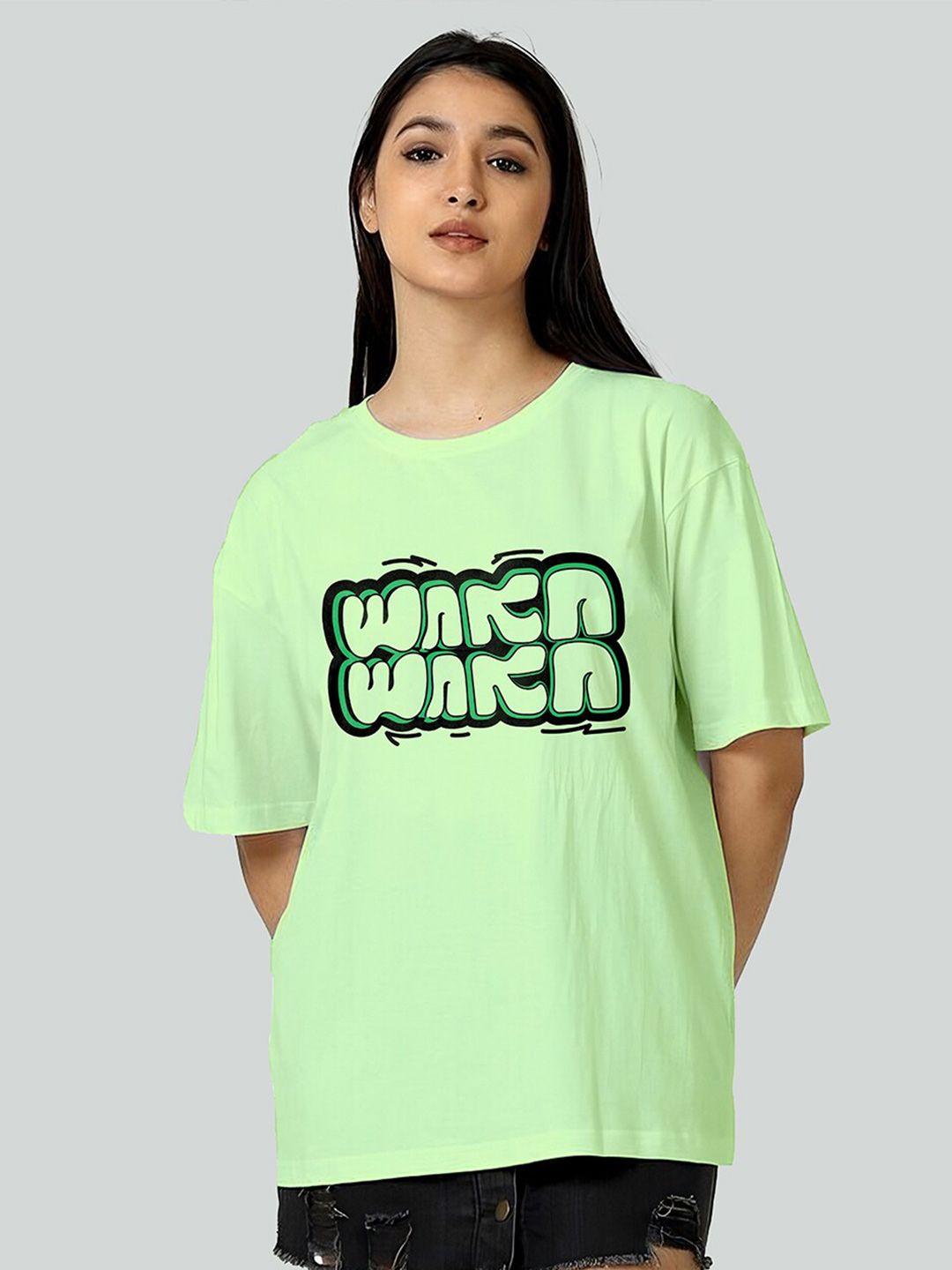 bloopers store women green typography pockets t-shirt