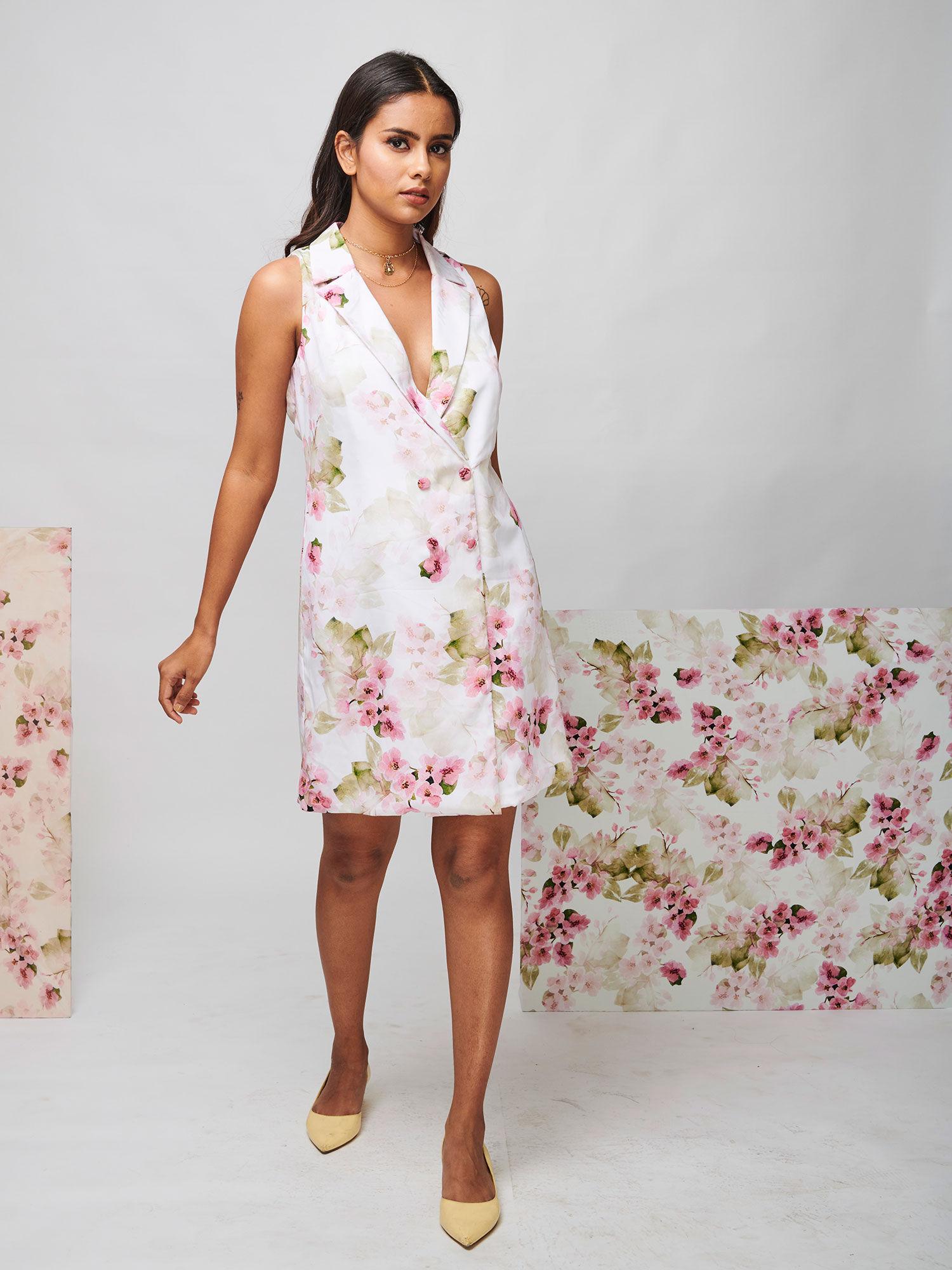 blossom floral blazer dress