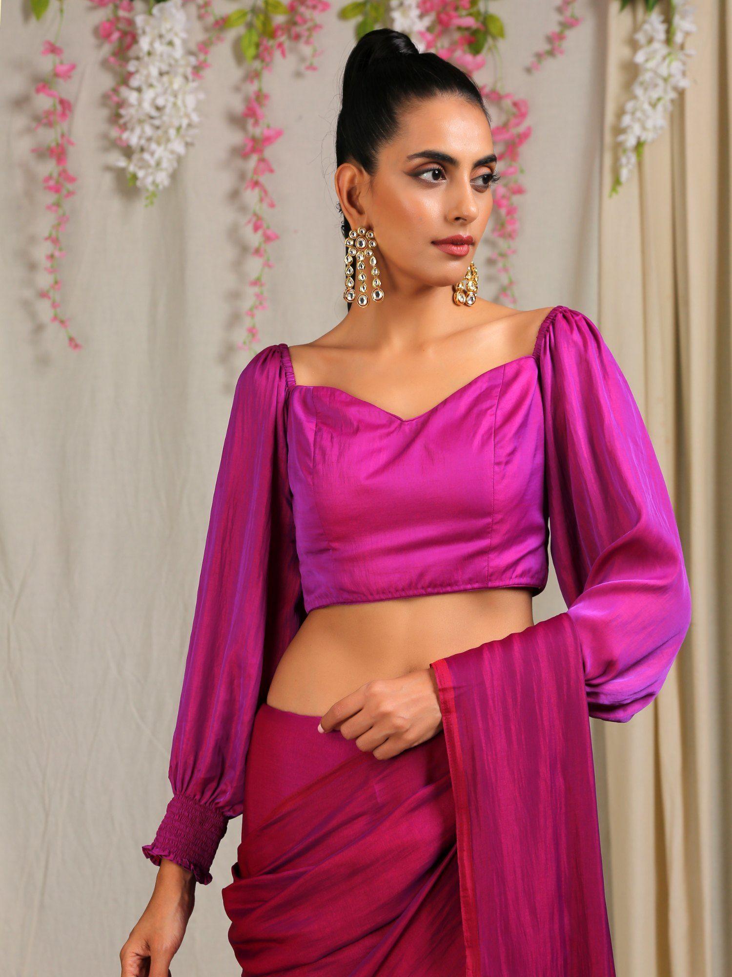 blouse- plum satin off shoulder