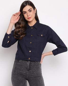 blouson jacket with flap pockets