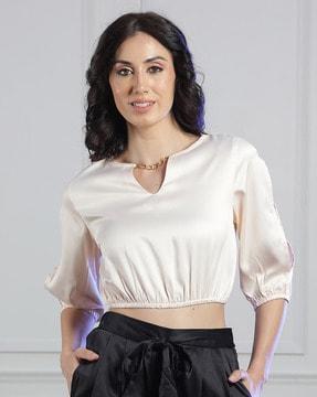 blousons crop top with 3/4th sleeves