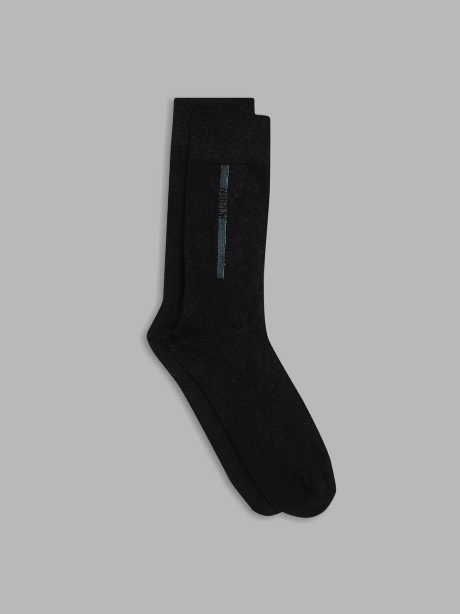 blue & black solid socks