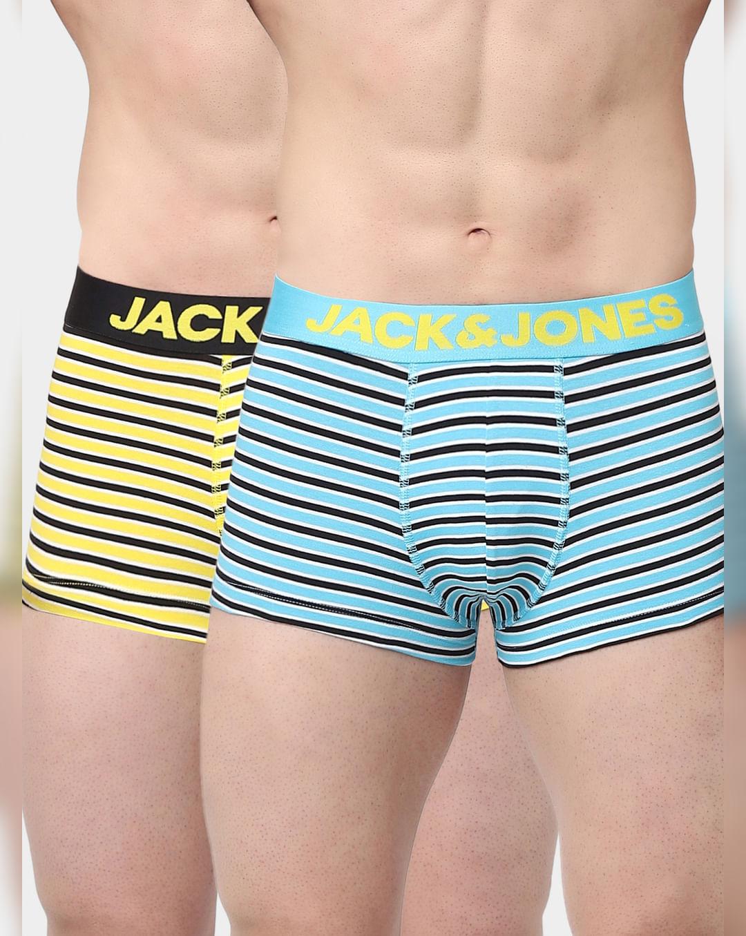 blue & yellow striped trunks - pack of 2
