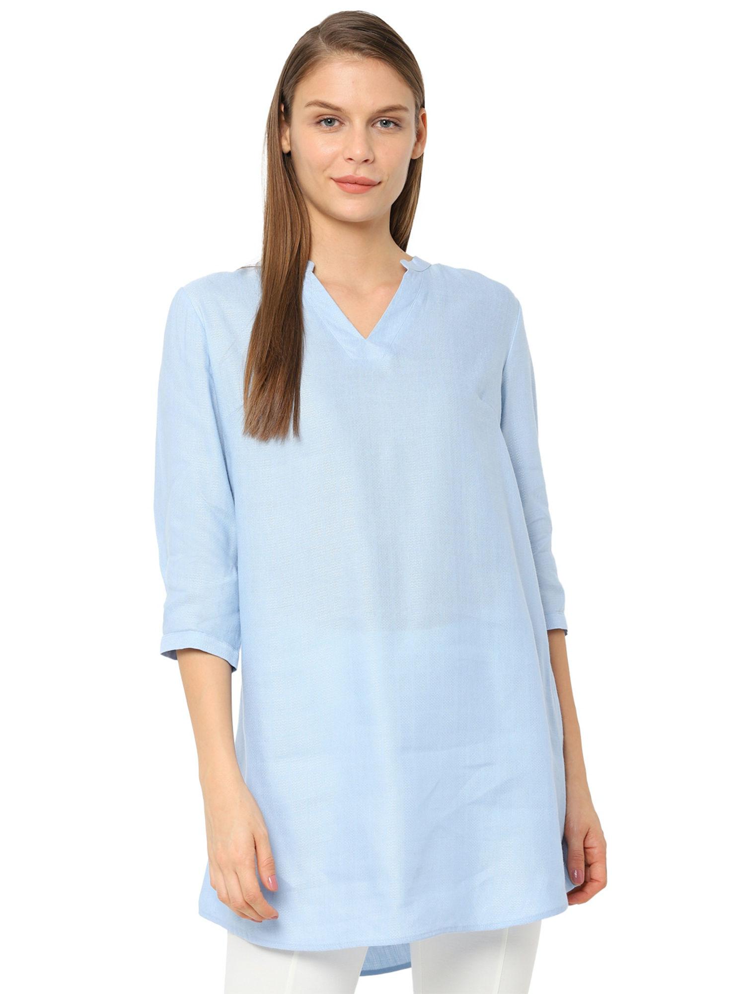 blue 3/4th sleeves tunic